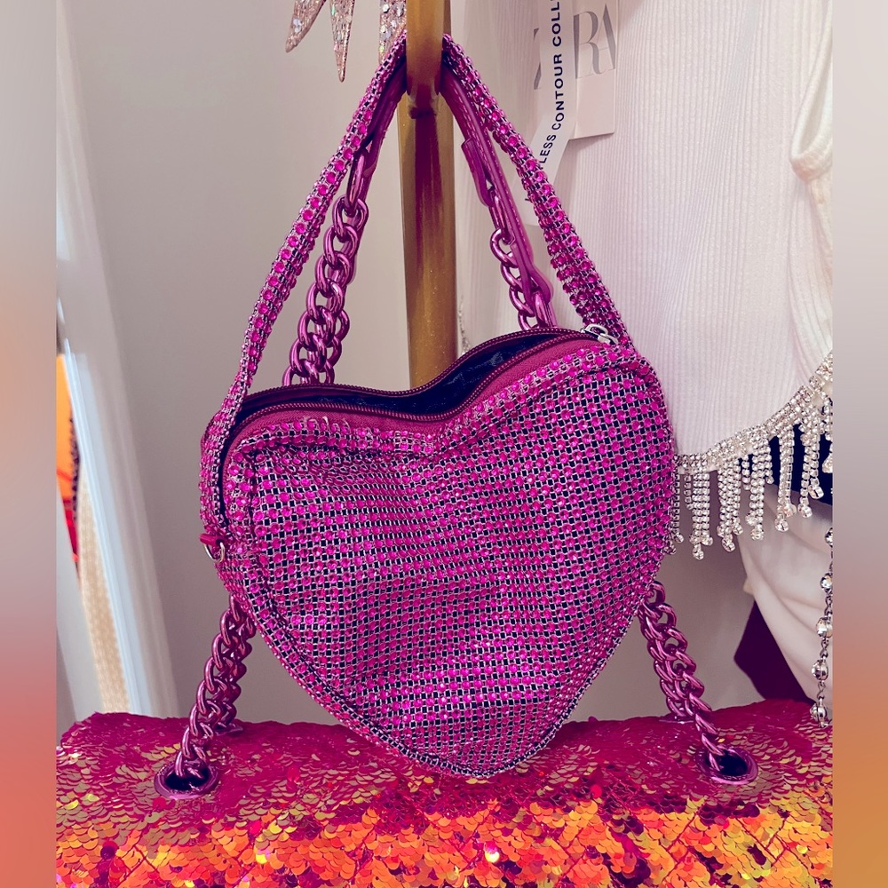 Pink heart shaped bag
